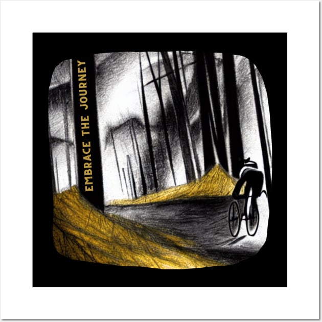 Gravel Bike Ride In The Forest Wall Art by Gravel Designes